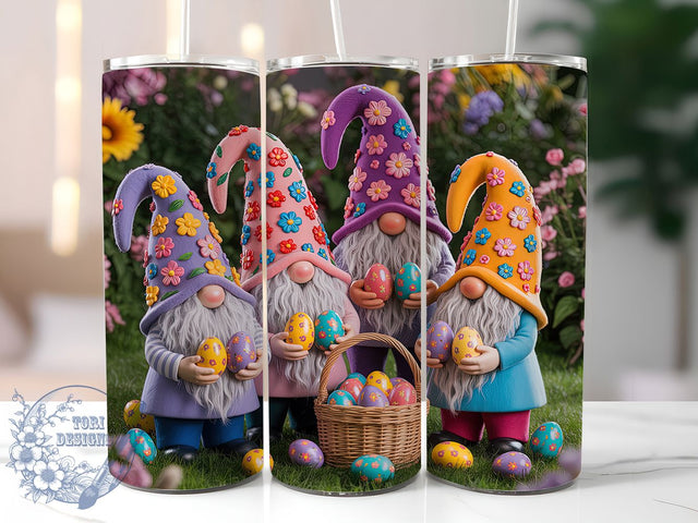 Easter Garden Gnome Tumbler, Dwarves Easter Tumbler, Stylish 20oz Wrap, Sublimation Design, Trendy Gift Idea, Easter Egg Gnome Wrap, Holiday Garden Tumbler Sublimation ToriDesigns 