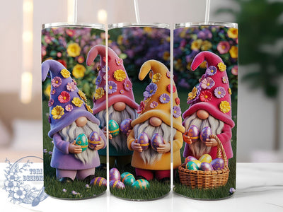 Easter Garden Gnome Tumbler, Dwarves Easter Tumbler, Stylish 20oz Wrap, Sublimation Design, Trendy Gift Idea, Easter Egg Gnome Wrap, Holiday Garden Tumbler Sublimation ToriDesigns 