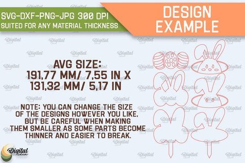 Easter Garden Stake SVG Bundle. Plant Marker Laser Cut SVG Evgenyia Guschina 