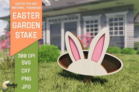 Easter Garden Stake SVG Bundle. Plant Marker Laser Cut SVG Evgenyia Guschina 