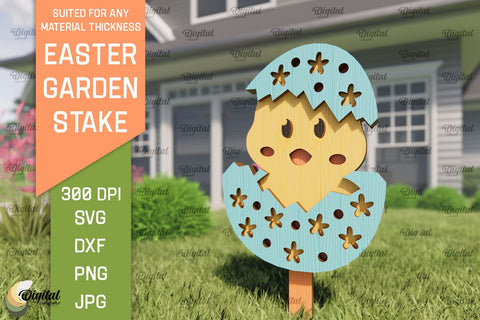 Easter Garden Stake SVG Bundle. Plant Marker Laser Cut SVG Evgenyia Guschina 