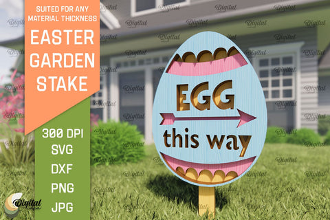 Easter Garden Stake SVG Bundle. Plant Marker Laser Cut SVG Evgenyia Guschina 