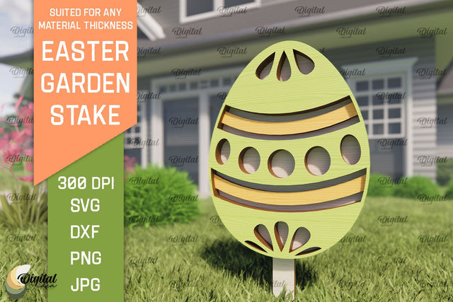 Easter Garden Stake SVG. Plant Marker Laser Cut. Easter Egg SVG SVG Evgenyia Guschina 