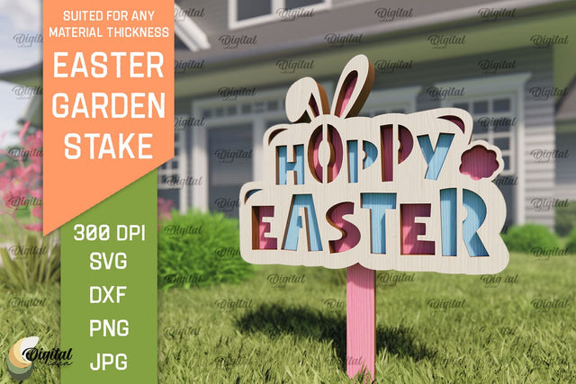 Easter Garden Stake SVG. Plant Marker Laser Cut. Easter Sign SVG SVG Evgenyia Guschina 