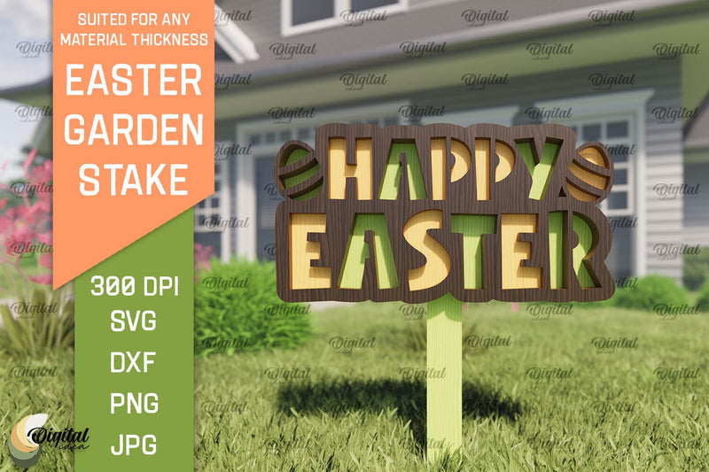 Easter Garden Stake SVG. Plant Marker Laser Cut. Easter Sign SVG SVG Evgenyia Guschina 
