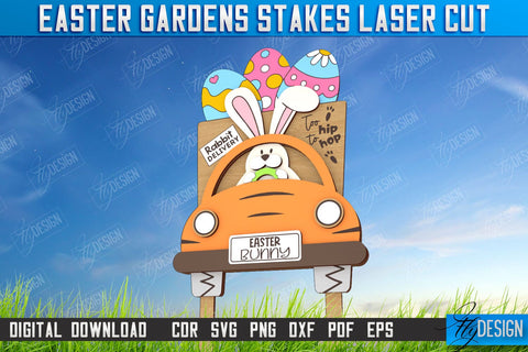 Easter Garden Stakes Bundle | Garden Decoration | Lawn Stake | Easter Design | CNC Files SVG Fly Design 