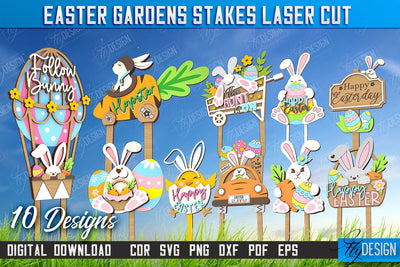 Easter Garden Stakes Bundle | Garden Decoration | Lawn Stake | Easter Design | CNC Files SVG Fly Design 