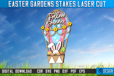 Easter Garden Stakes Bundle | Garden Decoration | Lawn Stake | Easter Design | CNC Files SVG Fly Design 