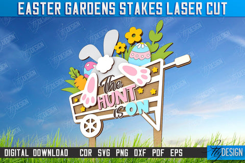 Easter Garden Stakes Bundle | Garden Decoration | Lawn Stake | Easter Design | CNC Files SVG Fly Design 