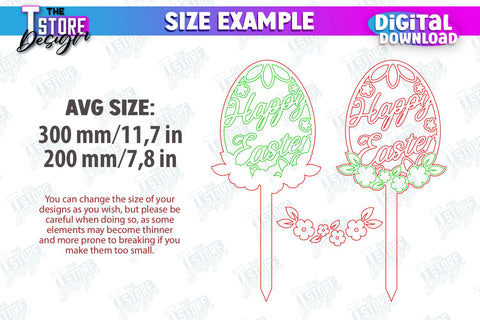 Easter Garden Stakes Bundle | Garden Decoration | Lawn Stake | Easter Design | CNC Files SVG The T Store Design 