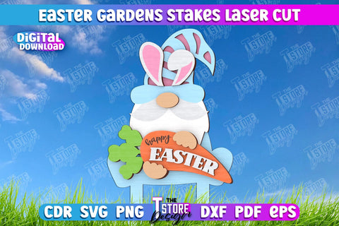 Easter Garden Stakes Bundle | Garden Decoration | Lawn Stake | Easter Design | CNC Files SVG The T Store Design 