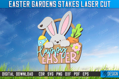 Easter Garden Stakes | Garden Decoration | Lawn Stake | Easter Design | CNC File SVG Fly Design 