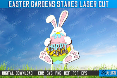 Easter Garden Stakes | Garden Decoration | Lawn Stake | Easter Design | CNC File SVG Fly Design 