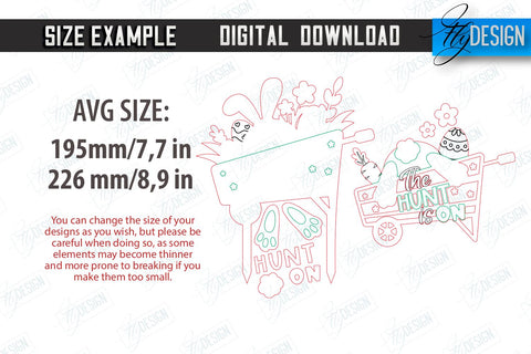 Easter Garden Stakes | Garden Decoration | Lawn Stake | Easter Design | CNC File SVG Fly Design 