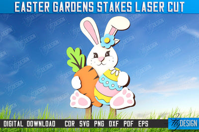 Easter Garden Stakes | Garden Decoration | Lawn Stake | Easter Design | CNC File SVG Fly Design 