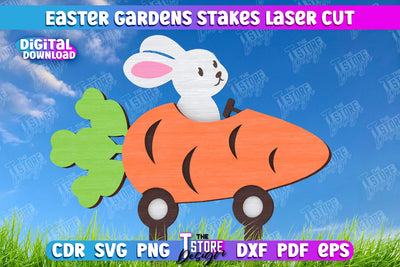 Easter Garden Stakes | Garden Decoration | Lawn Stake | Easter Design | CNC File SVG The T Store Design 
