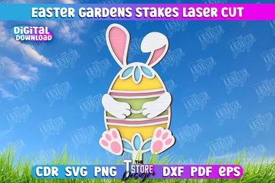 Easter Garden Stakes | Garden Decoration | Lawn Stake | Easter Design | CNC File SVG The T Store Design 