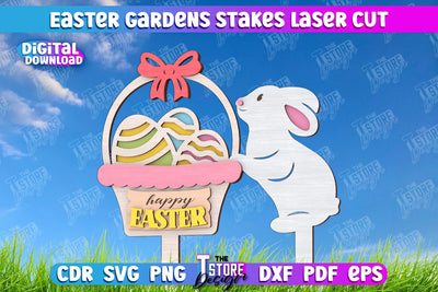 Easter Garden Stakes | Garden Decoration | Lawn Stake | Easter Design | CNC File SVG The T Store Design 