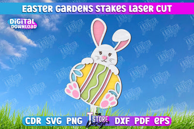 Easter Garden Stakes | Garden Decoration | Lawn Stake | Easter Design | CNC File SVG The T Store Design 