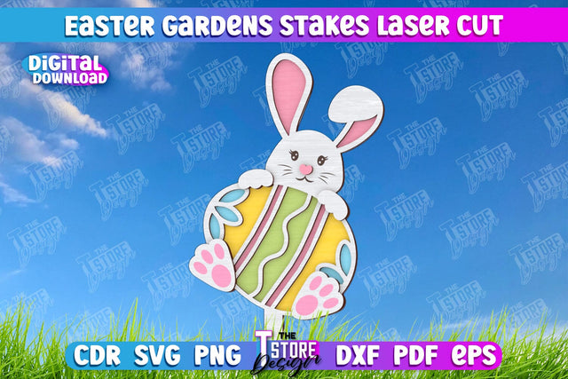 Easter Garden Stakes | Garden Decoration | Lawn Stake | Easter Design | CNC File SVG The T Store Design 