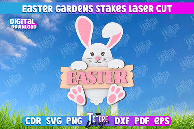 Easter Garden Stakes | Garden Decoration | Lawn Stake | Easter Design | CNC File SVG The T Store Design 