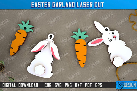 Easter Garland Bundle | Easter Banner | Easter Decorations | Home Décor | Holiday | CNC Files SVG Fly Design 
