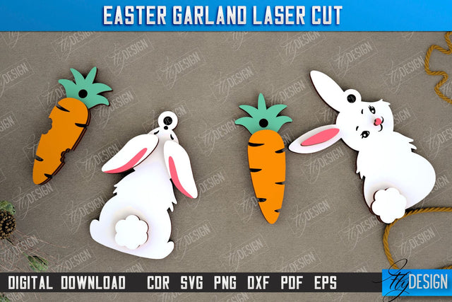 Easter Garland | Easter Banner | Easter Decorations | Home Décor | Holiday | CNC File SVG Fly Design 