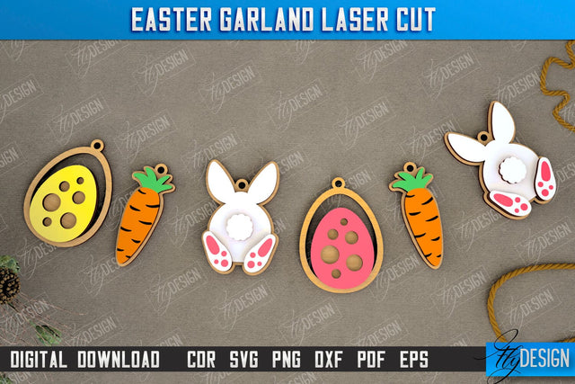 Easter Garland | Easter Banner | Easter Decorations | Home Décor | Holiday | CNC File SVG Fly Design 