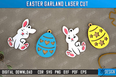 Easter Garland | Easter Banner | Easter Decorations | Home Décor | Holiday | CNC File SVG Fly Design 