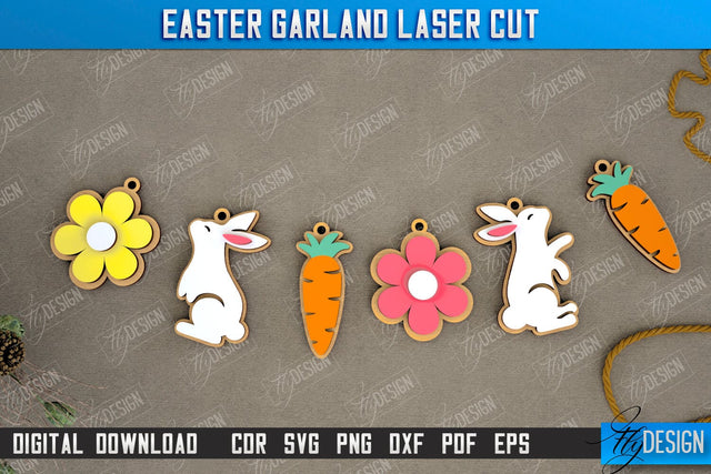 Easter Garland | Easter Banner | Easter Decorations | Home Décor | Holiday | CNC File SVG Fly Design 