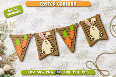 Easter Garland | Easter Banner | Easter Decorations | Home Décor | Holiday | CNC File SVG The T Store Design 