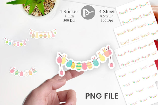 Easter Garland Sticker Sublimation artnoy 