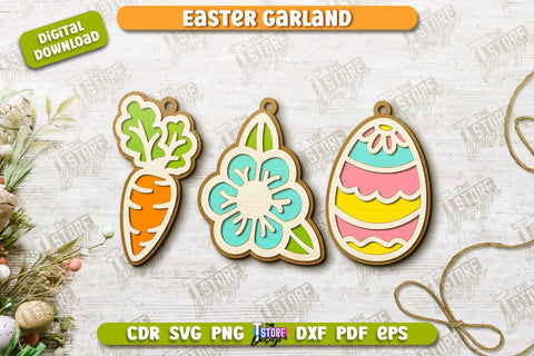 Easter Garlands Bundle | Easter Banner | Easter Decorations | Home Décor | Holiday | CNC Files SVG The T Store Design 