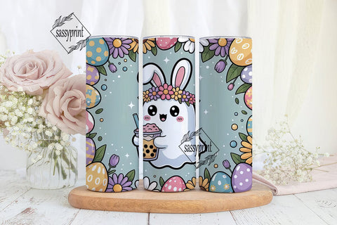 Easter Ghost Boba Tumbler Wrap Sublimation sassyprint 