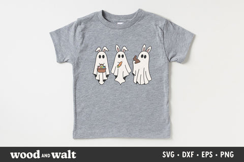 Easter Ghosts SVG | Cute Easter Bunny Ghosties PNG | Spooky Easter Cut File SVG Wood And Walt 