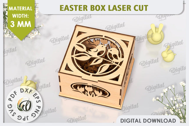 Easter Gift Box Laser Cut. Easter Treats Box. Candy Box SVG SVG Evgenyia Guschina 