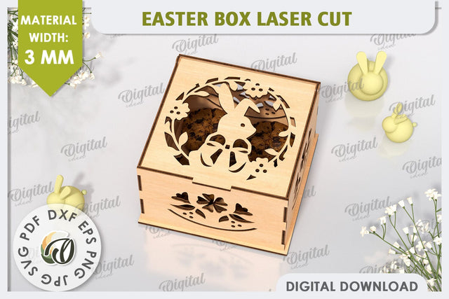 Easter Gift Box Laser Cut. Easter Treats Box. Candy Box SVG SVG Evgenyia Guschina 