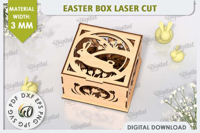 Easter Gift Box Laser Cut. Easter Treats Box. Candy Box SVG SVG Evgenyia Guschina 