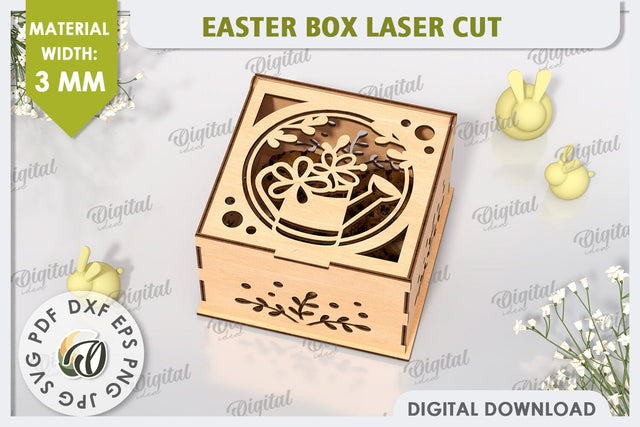 Easter Gift Box Laser Cut. Easter Treats Box. Candy Box SVG SVG Evgenyia Guschina 