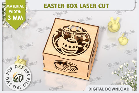 Easter Gift Box Laser Cut. Easter Treats Box. Candy Box SVG SVG Evgenyia Guschina 