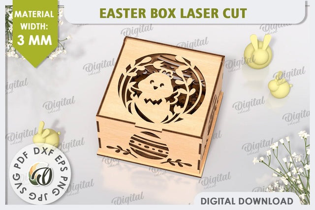 Easter Gift Box Laser Cut. Easter Treats Box. Candy Box SVG SVG Evgenyia Guschina 