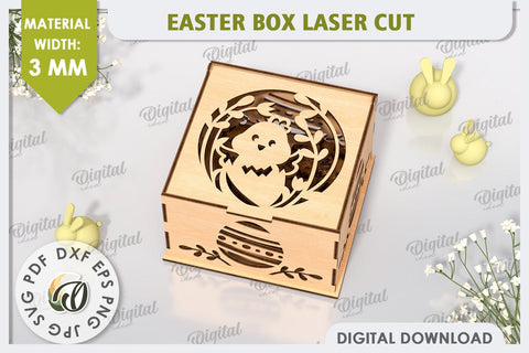 Easter Gift Box Laser Cut. Easter Treats Box. Candy Box SVG SVG Evgenyia Guschina 