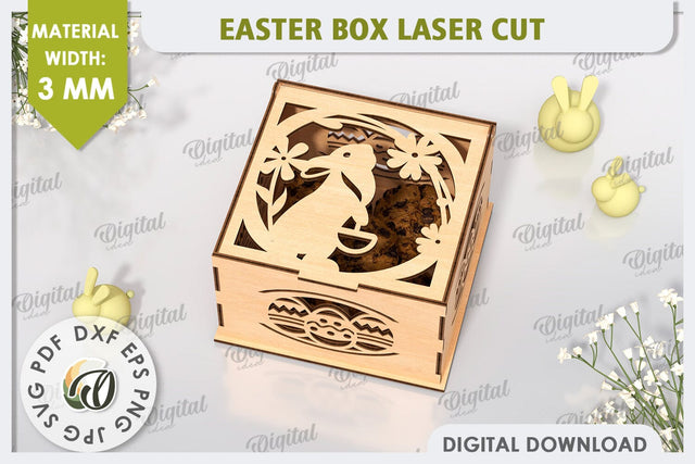 Easter Gift Box Laser Cut. Easter Treats Box. Candy Box SVG SVG Evgenyia Guschina 