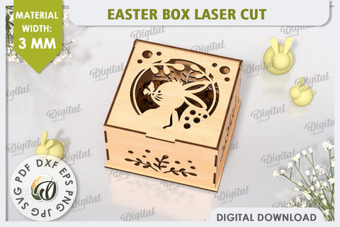 Easter Gift Box Laser Cut. Easter Treats Box. Candy Box SVG SVG Evgenyia Guschina 