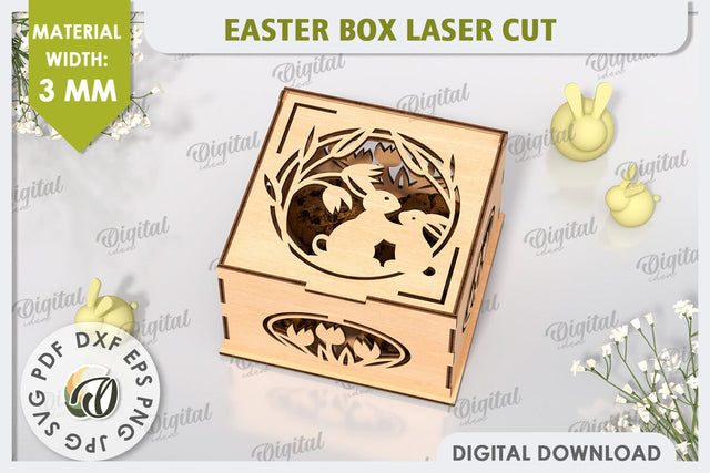 Easter Gift Box Laser Cut. Easter Treats Box. Candy Box SVG SVG Evgenyia Guschina 