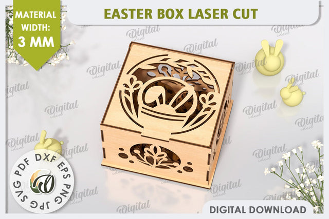 Easter Gift Box Laser Cut. Easter Treats Box. Candy Box SVG SVG Evgenyia Guschina 