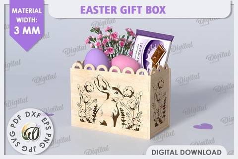 Easter Gift Box Laser Cut. Treats Box. Happy Easter SVG SVG Evgenyia Guschina 