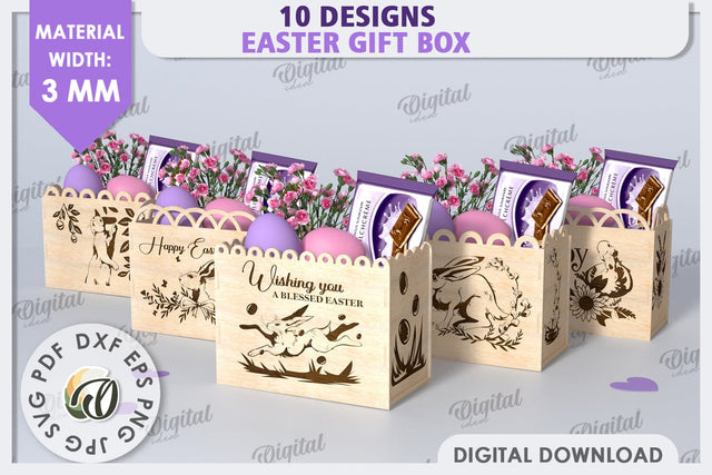 Easter Gift Boxes Laser Cut Bundle. Easter Treats Boxes SVG SVG Evgenyia Guschina 