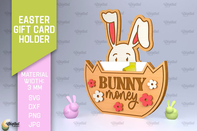 Easter Gift Card Holder Laser Cut. Easter Bunny SVG SVG Evgenyia Guschina 
