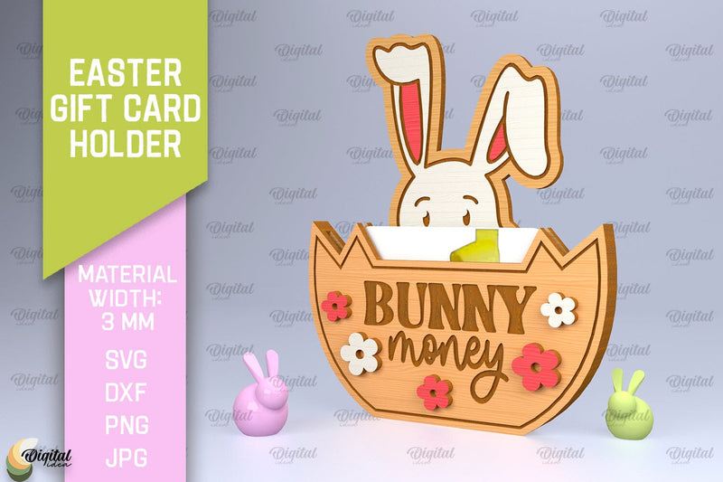 Easter Gift Card Holder Laser Cut. Easter Bunny SVG SVG Evgenyia Guschina 